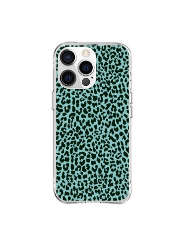 Coque iPhone 15 Pro Max Leopard Turquoise Neon - Mary Nesrala