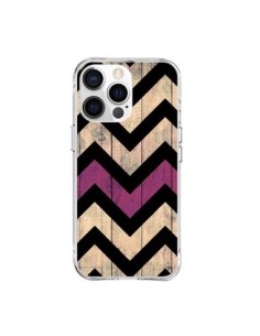 Cover iPhone 15 Pro Max Chevron Vintage Legno Wood - Mary...