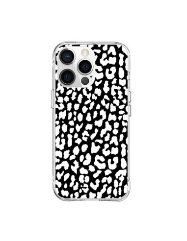 Coque iPhone 15 Pro Max Leopard Noir et Blanc - Mary Nesrala