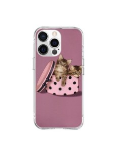 Coque iPhone 15 Pro Max Chaton Chat Kitten Boite Pois -...