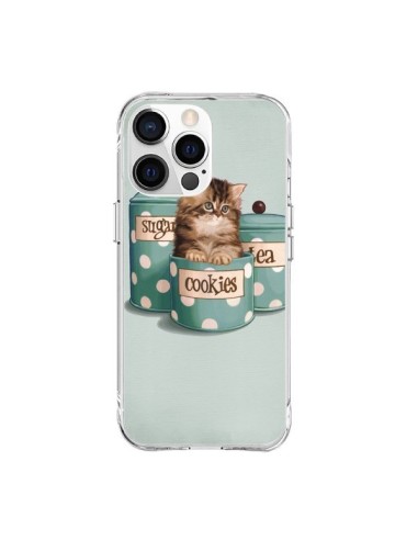 Cover iPhone 15 Pro Max Gattoon Gatto Kitten Boite Biscotto Pois - Maryline Cazenave