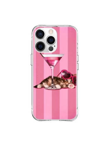 Cover iPhone 15 Pro Max Gattoon Gatto Kitten Cocktail Occhiali Cuore- Maryline Cazenave