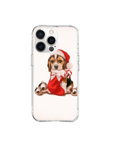Coque iPhone 15 Pro Max Chien Dog Pere Noel Christmas - Maryline Cazenave