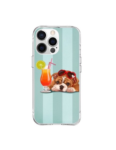 Coque iPhone 15 Pro Max Chien Dog Cocktail Lunettes Coeur - Maryline Cazenave