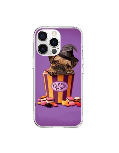 Coque iPhone 15 Pro Max Chien Dog Halloween Sorciere Bonbon - Maryline Cazenave
