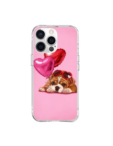 Coque iPhone 15 Pro Max Chien Dog Lunettes Coeur Ballon - Maryline Cazenave