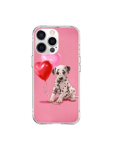 Coque iPhone 15 Pro Max Chien Dog Dalmatien Ballon Coeur - Maryline Cazenave