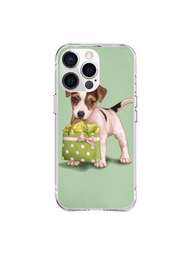 Cover iPhone 15 Pro Max Cane Shopping Sacchetto a Pois Verde - Maryline Cazenave