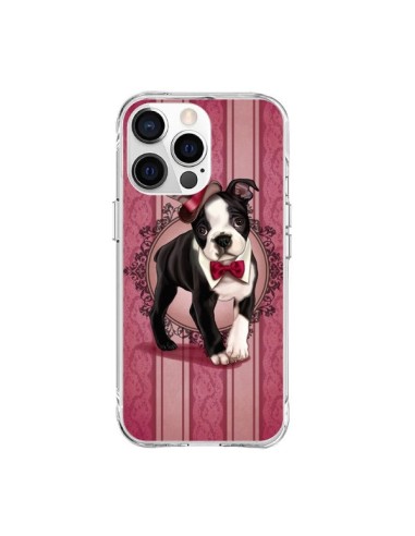 Coque iPhone 15 Pro Max Chien Dog Gentleman Noeud Papillon Chapeau - Maryline Cazenave