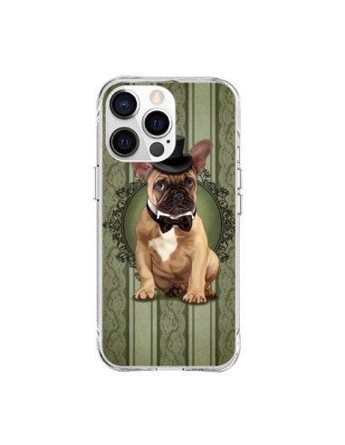 Cover iPhone 15 Pro Max Cane Bulldog Papillon Cappello - Maryline Cazenave