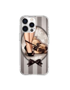 iPhone 15 Pro Max Case Lady Black Bow tie Dog Luxe -...