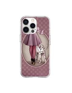 Cover iPhone 15 Pro Max Lady Cane Dalmata Vestito Pois -...