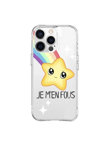 Coque iPhone 15 Pro Max Etoile Je M'en Fous Transparente - Maryline Cazenave