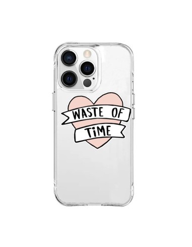 Cover iPhone 15 Pro Max Waste Of Time Trasparente - Maryline Cazenave