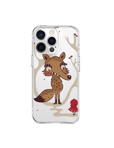 Coque iPhone 15 Pro Max Le Petit Chaperon Rouge Loup Hello Big Wolf Transparente - Maria Jose Da Luz
