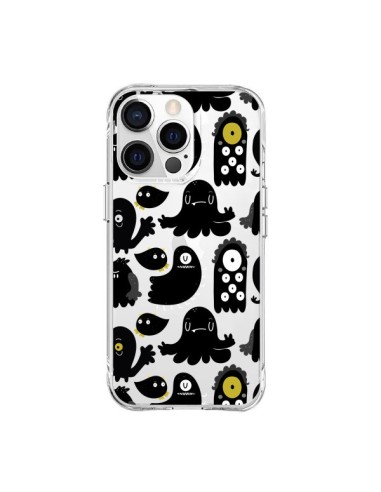 Coque iPhone 15 Pro Max Monsters Monstres Pattern Transparente - Maria Jose Da Luz