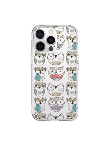 Coque iPhone 15 Pro Max Chouettes Owl Hibou Transparente - Maria Jose Da Luz
