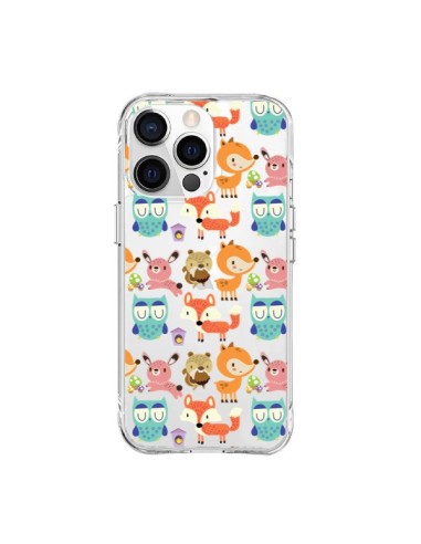 Coque iPhone 15 Pro Max Renard Ecureuil Lapin Hibou Transparente - Maria Jose Da Luz