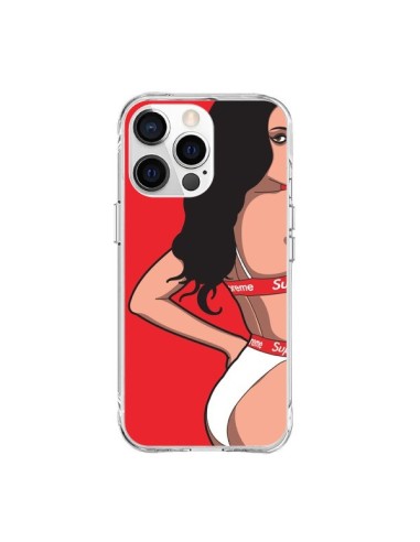 Coque iPhone 15 Pro Max Pop Art Femme Rouge - Mikadololo
