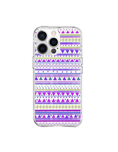 Coque iPhone 15 Pro Max Bandana Violet Azteque - Monica Martinez