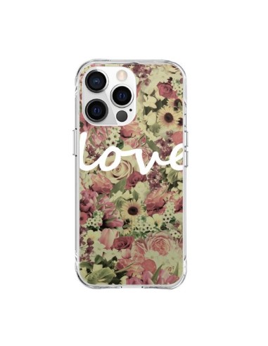 Coque iPhone 15 Pro Max Love Blanc Flower - Monica Martinez