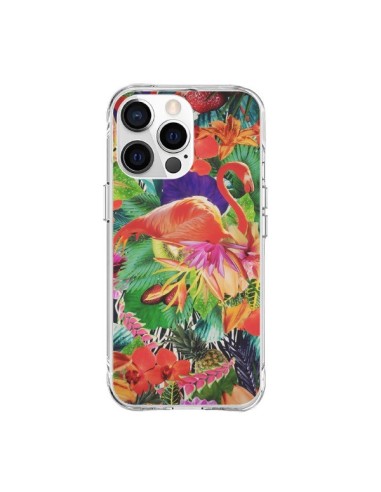 Coque iPhone 15 Pro Max Tropical Flamant Rose - Monica Martinez