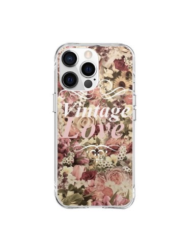Coque iPhone 15 Pro Max Vintage Love Flower - Monica Martinez