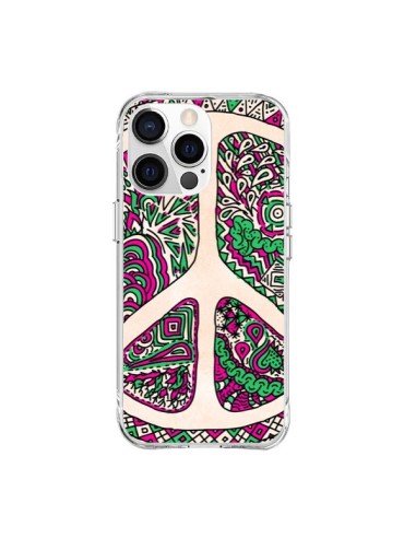 Coque iPhone 15 Pro Max Peace and Love Azteque Vainilla - Maximilian San