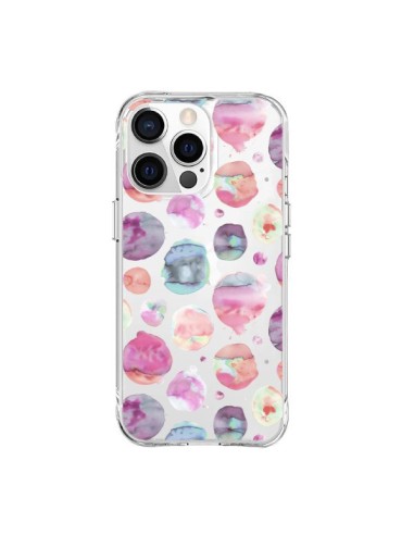 Coque iPhone 15 Pro Max Big Watery Dots Pink - Ninola Design