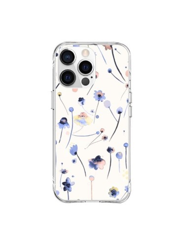 Cover iPhone 15 Pro Max Blue Soft Fiori - Ninola Design