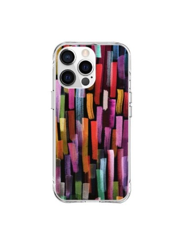 Coque iPhone 15 Pro Max Colorful Brushstrokes Black - Ninola Design