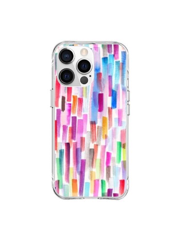 Coque iPhone 15 Pro Max Colorful Brushstrokes Multicolored - Ninola Design