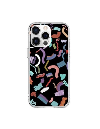 iPhone 15 Pro Max Case Curly and Zigzag Stripes Black - Ninola Design
