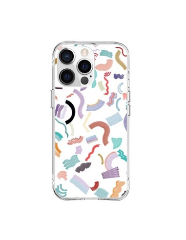 iPhone 15 Pro Max Case Curly and Zigzag Stripes White - Ninola Design