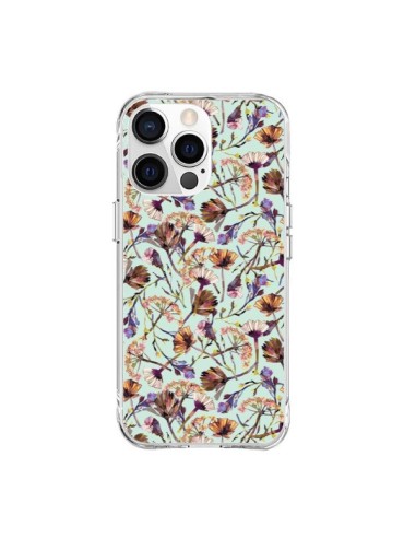 Coque iPhone 15 Pro Max Dry Blue Flowers - Ninola Design