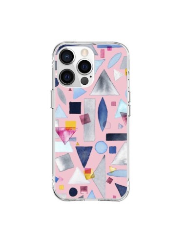 Coque iPhone 15 Pro Max Geometric Pieces Pink - Ninola Design