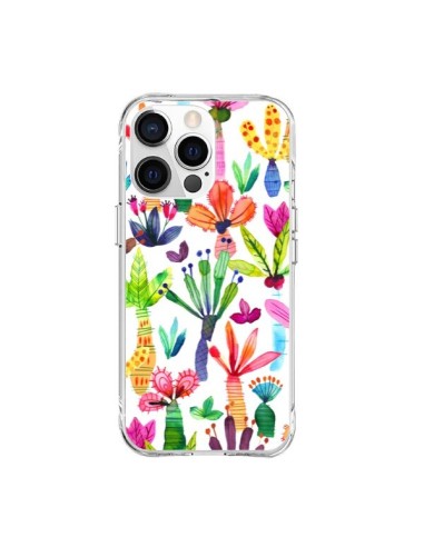 iPhone 15 Pro Max Case Overlapped WaterColor Dots Flowers - Ninola Design