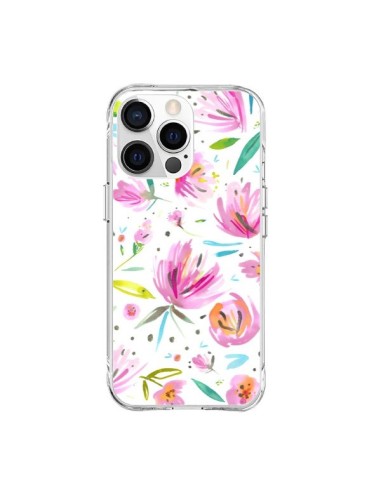 iPhone 15 Pro Max Case Painterly Waterolor Texture Flowers - Ninola Design