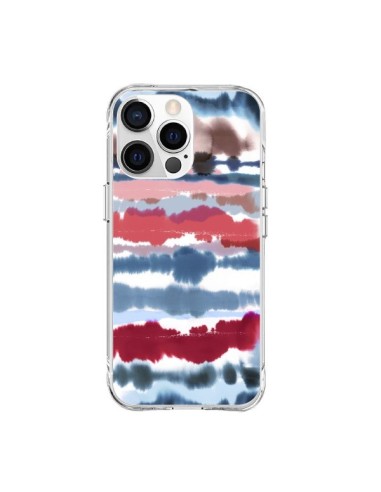 Coque iPhone 15 Pro Max Smoky Marble Watercolor Dark - Ninola Design