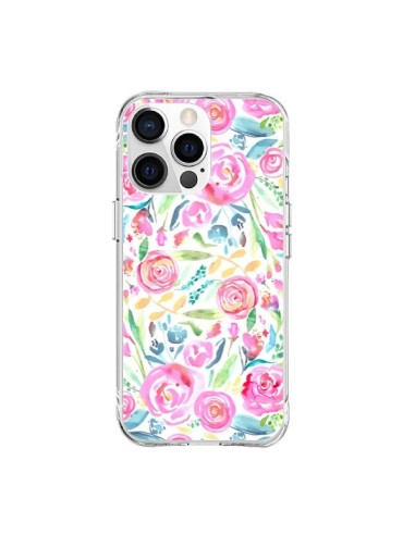Coque iPhone 15 Pro Max Speckled Watercolor Pink - Ninola Design