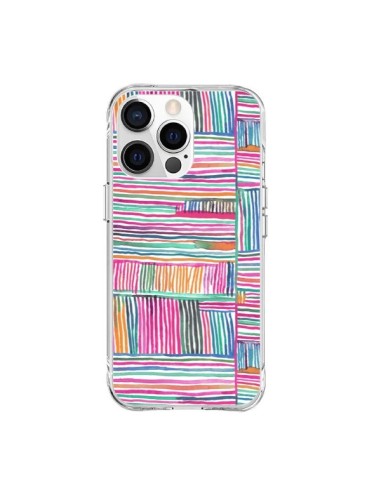 Coque iPhone 15 Pro Max Watercolor Linear Meditation Pink - Ninola Design