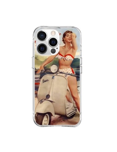 Coque iPhone 15 Pro Max Pin Up With Love From the Riviera Vespa Vintage - Nico
