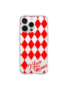 iPhone 15 Pro Max Case I Love Monaco and Losange Red - Nico