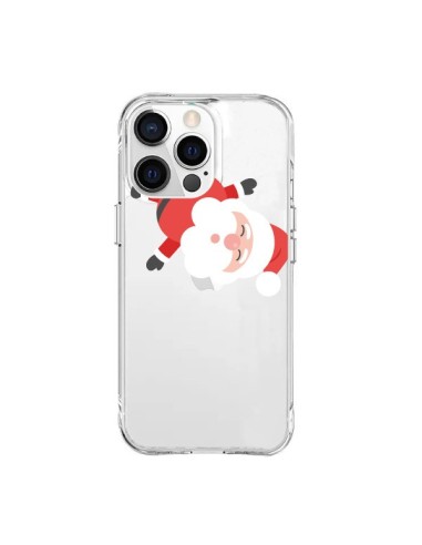 Coque iPhone 15 Pro Max Père Noël et sa Guirlande transparente - Nico