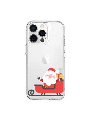 Cover iPhone 15 Pro Max Babbo Natale e la Slitta Trasparente - Nico