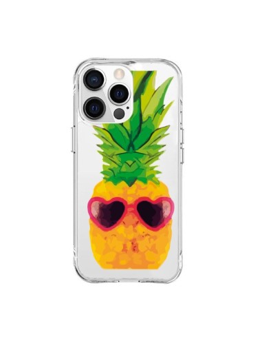 Cover iPhone 15 Pro Max Ananas A Forma Di Cuore Trasparente - Nico