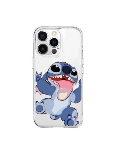 Coque iPhone 15 Pro Max Mini Stitch de Lilo et Stitch Langue transparente - Nico