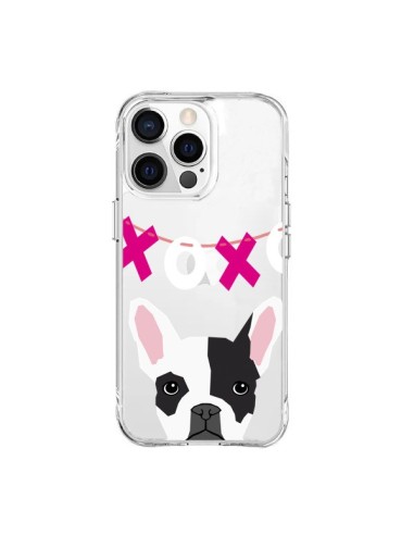 Coque iPhone 15 Pro Max Bulldog Français XoXo Chien Transparente - Pet Friendly