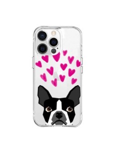 iPhone 15 Pro Max Case Boston Terrier Hearts Dog Clear -...