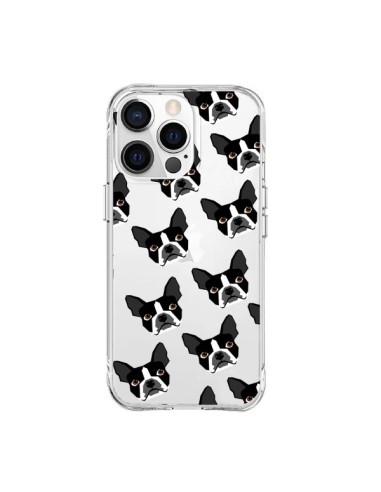 Coque iPhone 15 Pro Max Chiens Boston Terrier Transparente - Pet Friendly